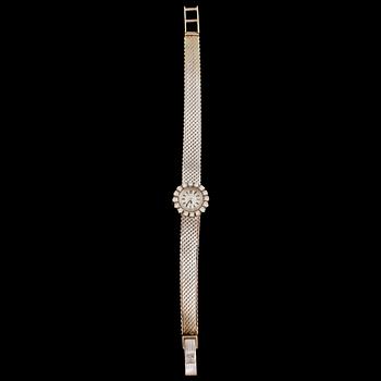 DAMARMBANDSUR, 18k vitguld, 16 briljantslipade diamanter, Certina, Schweiz, omkring 1900-talets mitt. Vikt 24 g.