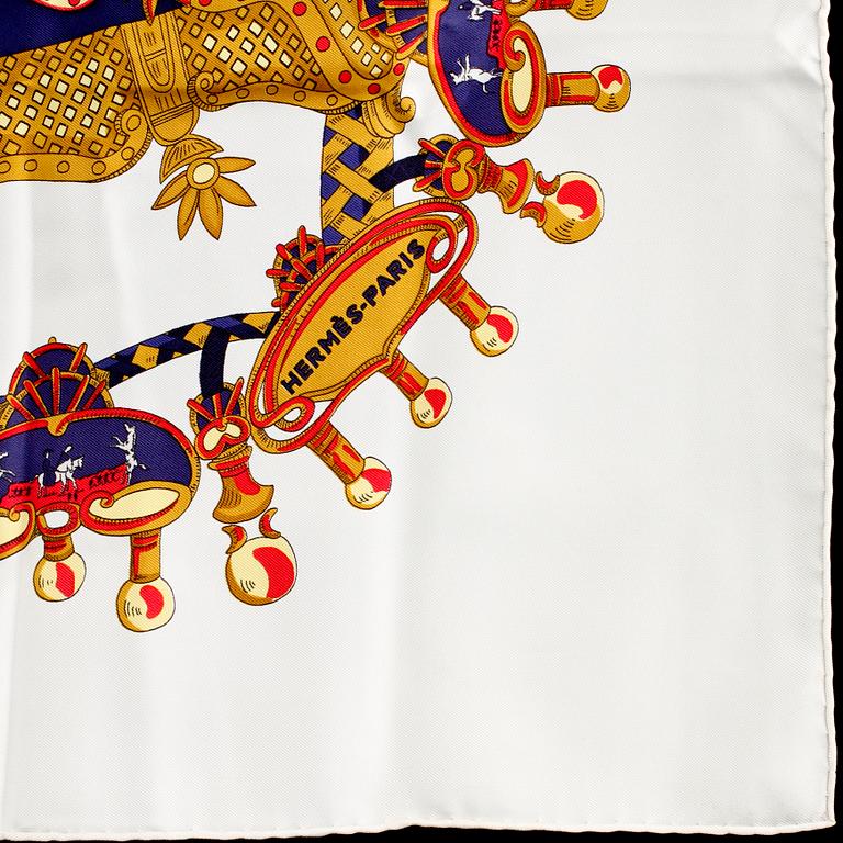 SCARF, siden, "Tournez Manege", design Annie Faivre, Hermès, Paris, 1900-talets andra hälft.