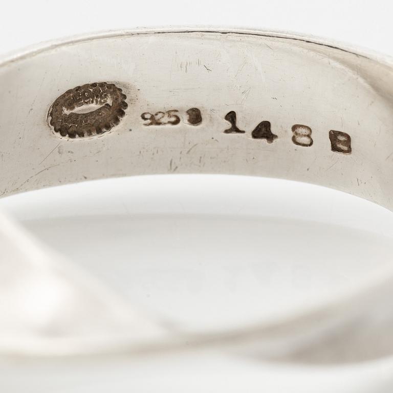 Vivianna Torun Bülow-Hübe, ring, sterling silver, for Georg Jensen, Denmark.