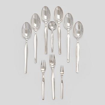 Tapio Wirkkala, bestick, 10 st, "Tapio", silver, Kultakeskus, Tavastehus 1964-67.
