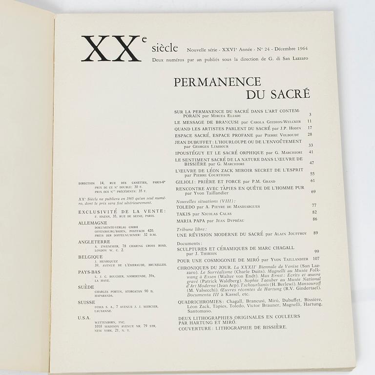 "XXe Siècle", 3 volymer, 1964-65.