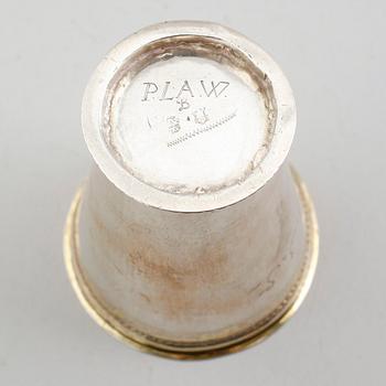 BÄGARE, silver, Rudolf Wittkopf, Stockholm 1714. Vikt ca 104 gram.