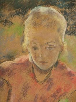 Lotte Laserstein, Resting girl in the grass.