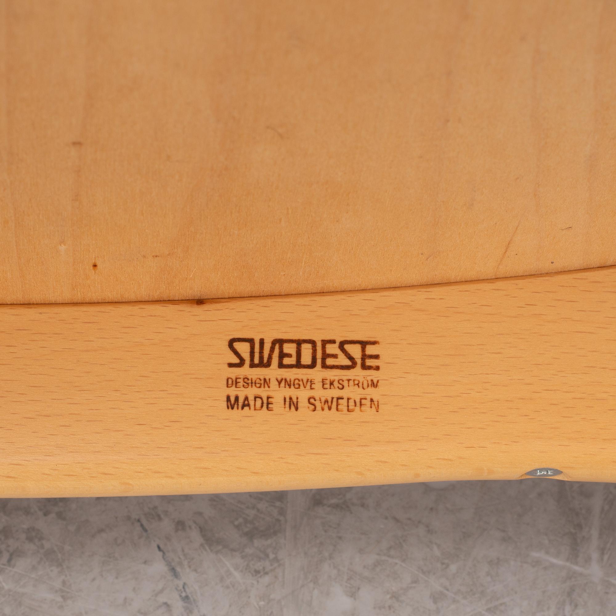 Yngve Ekström, armchair with footstool, "Lamino", Swedese, 2007.