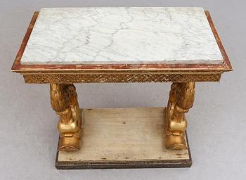 SPEGEL MED KONSOLBORD, empire, 1800-talets första hälft.