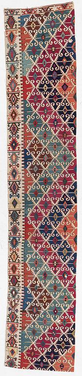 Matta, antik Sivrihisar kelim, Eskişehir området, ca 374 x72 cm.