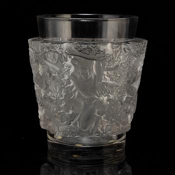 A 'Bacchus' glass vase from Lalique, France.