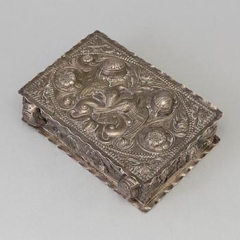 a German silver box, late 19th century.