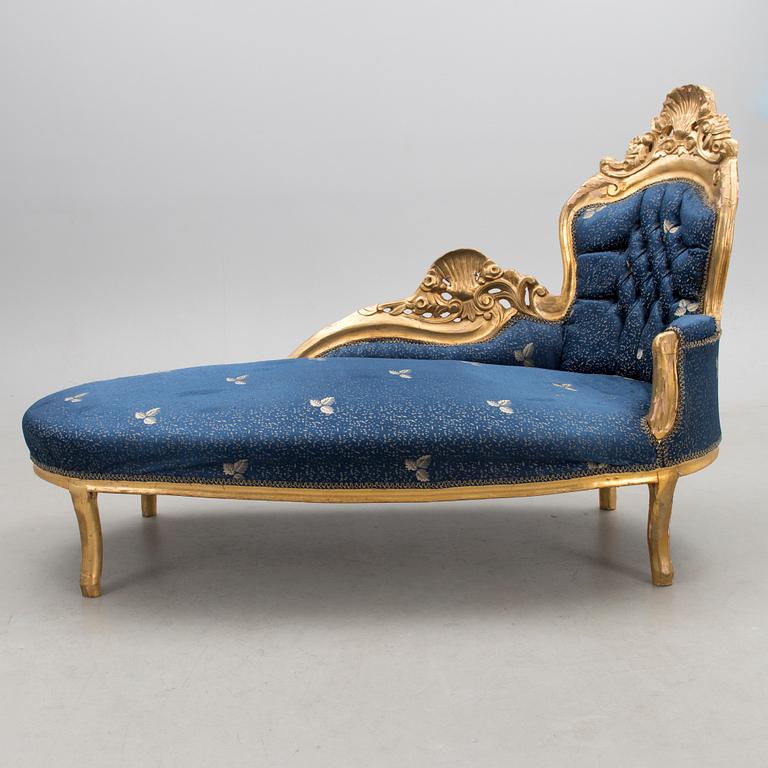 A late 19th Century Rococo style chaise longue.