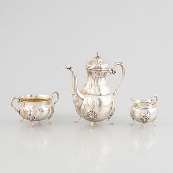 A 3-piece silver coffee service, Swedish import marks, first half/mid 20th century.