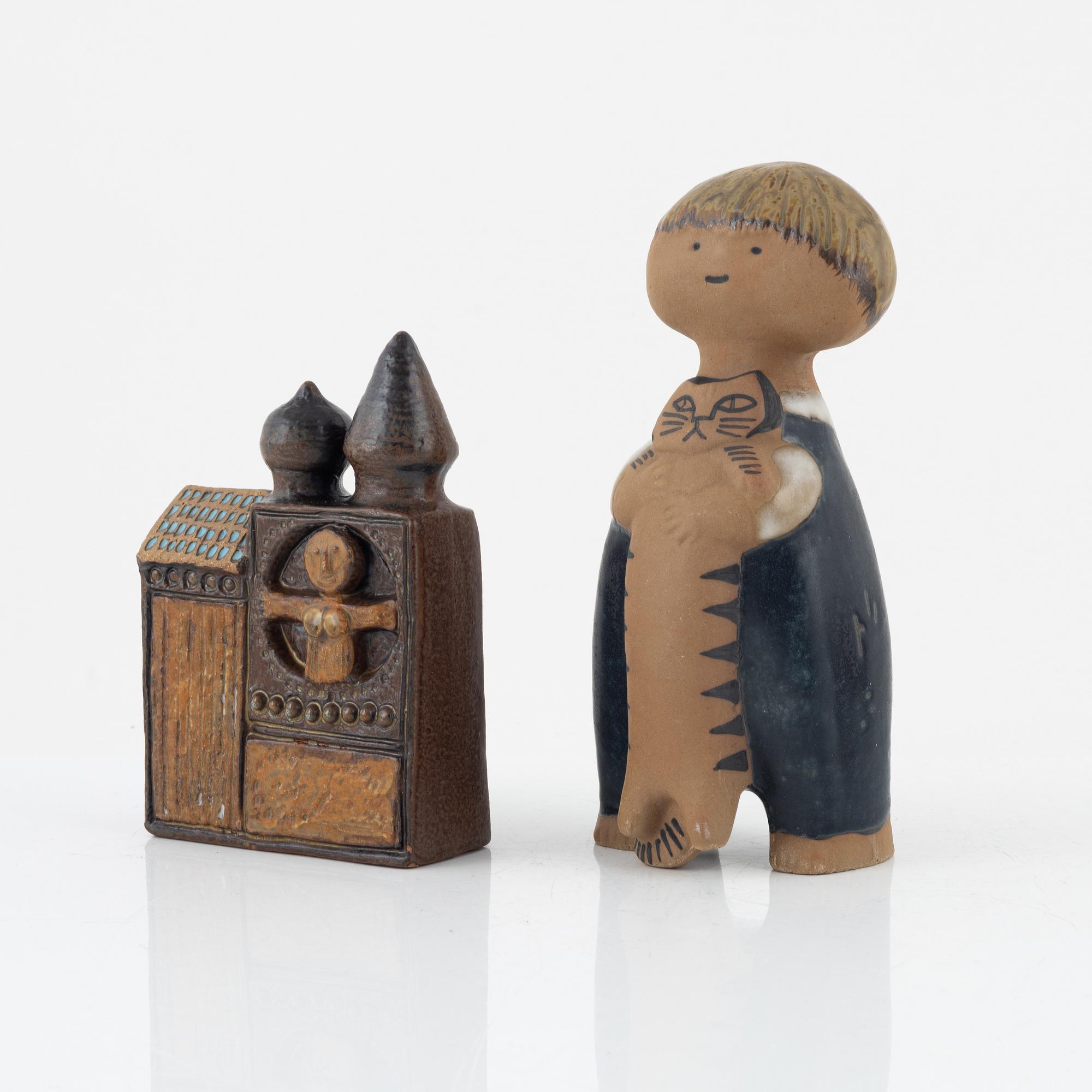 Five stoneware figurines, Gustavsberg.