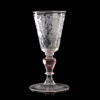 232. A Bohemian glass goblet, 18th Century.