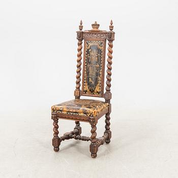 A Swedish baroque style chair dated 1882.