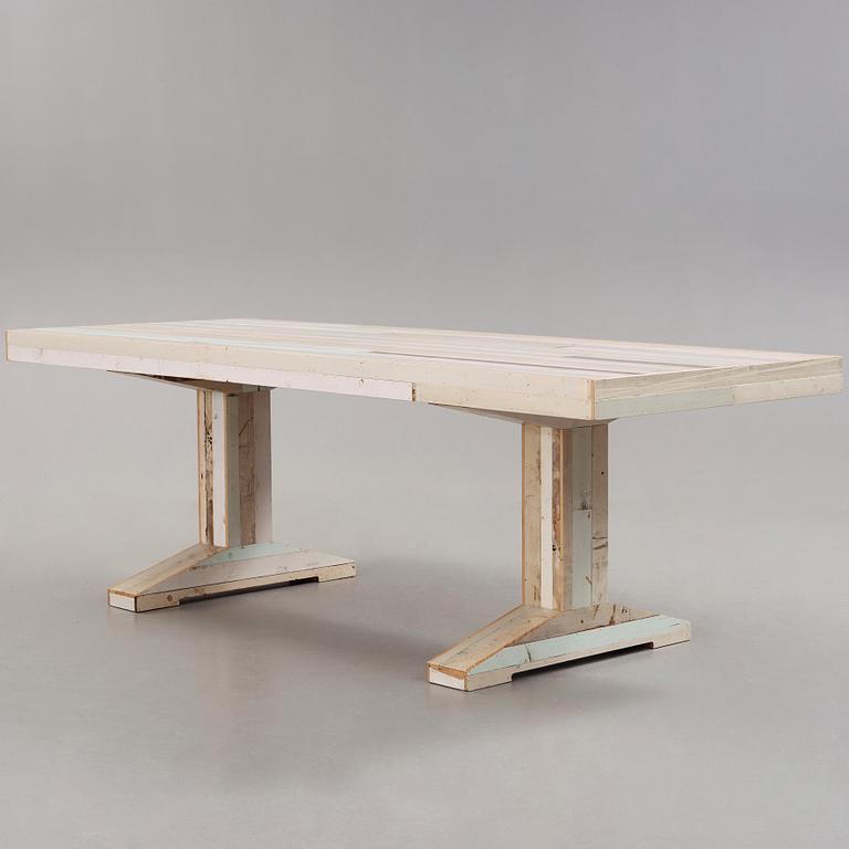 Piet Hein Eek, A Piet Hein Eek "Canteen scrapwood table", Holland ca 2013.