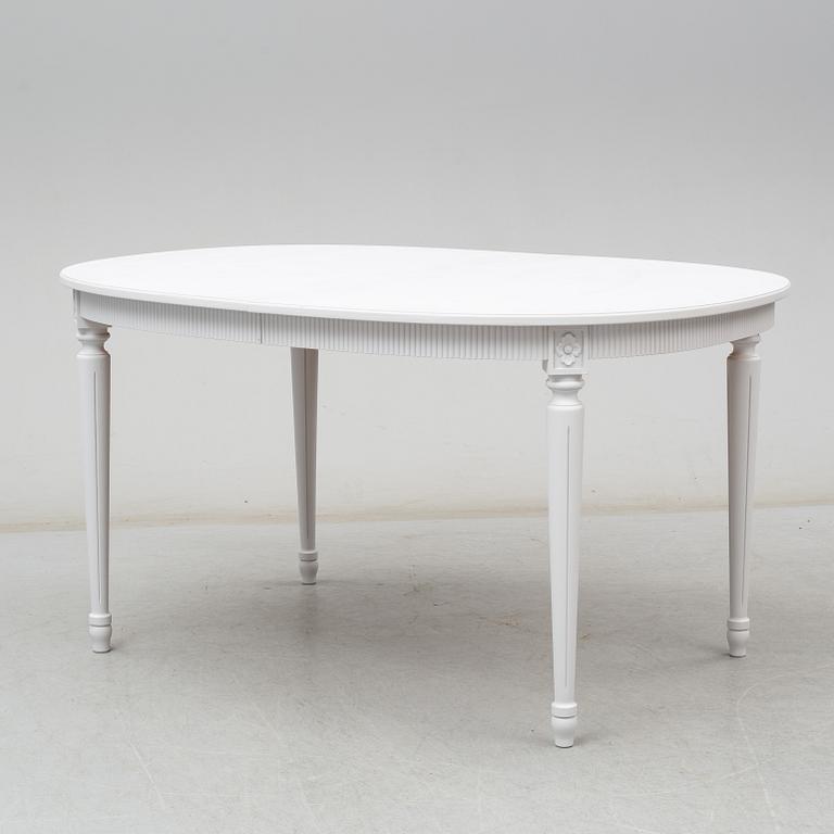 A Gustavian style dining table, second half of the 20th century.