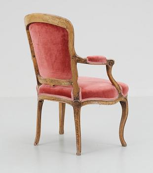 A 18th cent Rococo armchair.