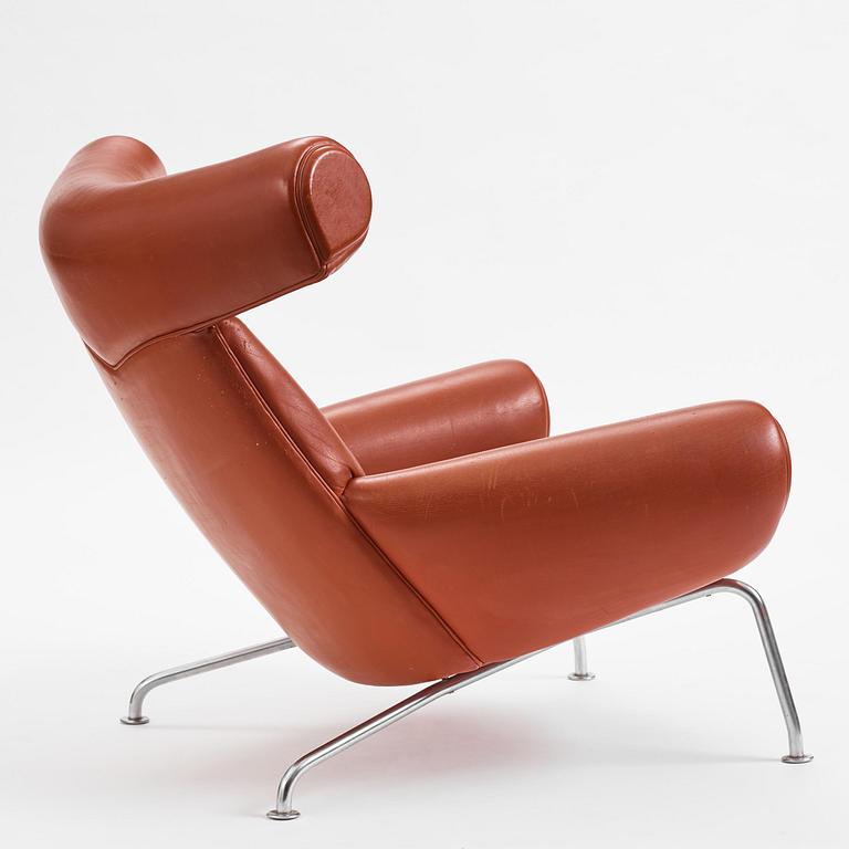 Hans J. Wegner, a brown leather  'Ox Chair', probably executed by AP-stolen, Denmark, 1960's-70's Provenance Sven Lundh.