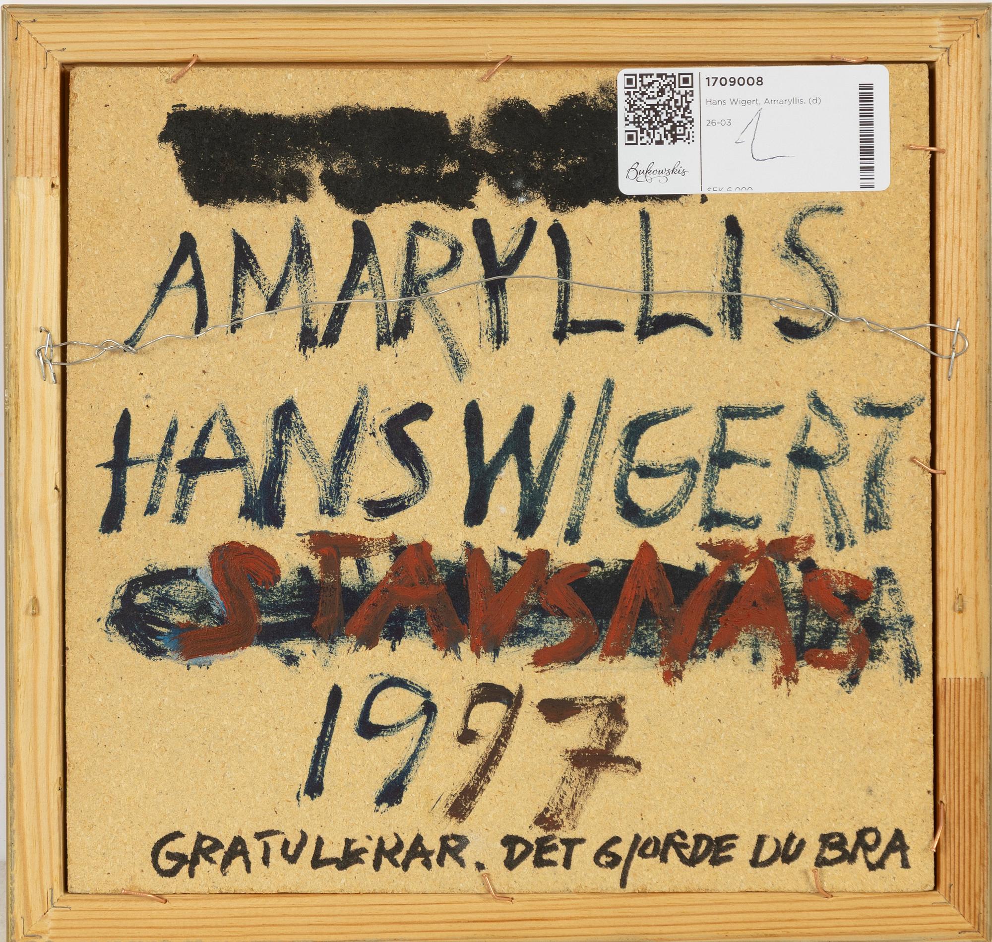 Hans Wigert, "Amaryllis".