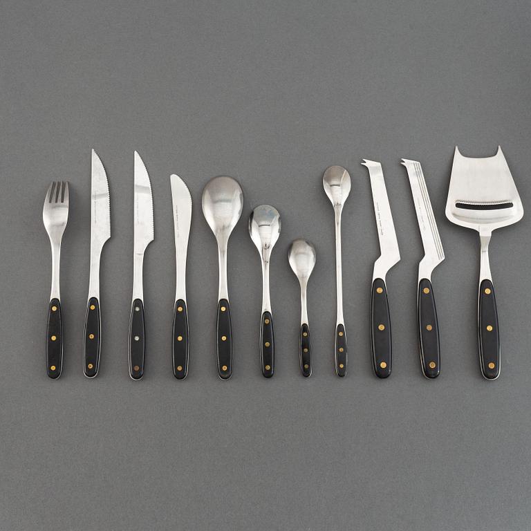 Adolf Babel, a set of 82
 pcs "Kievari" stainless steel flatware, Hackman , Finland, 1970s.