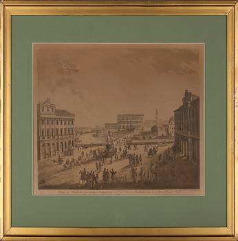 JOHAN FREDRIK MARTIN, 2 st, efter, etsningar, 1800-tal.