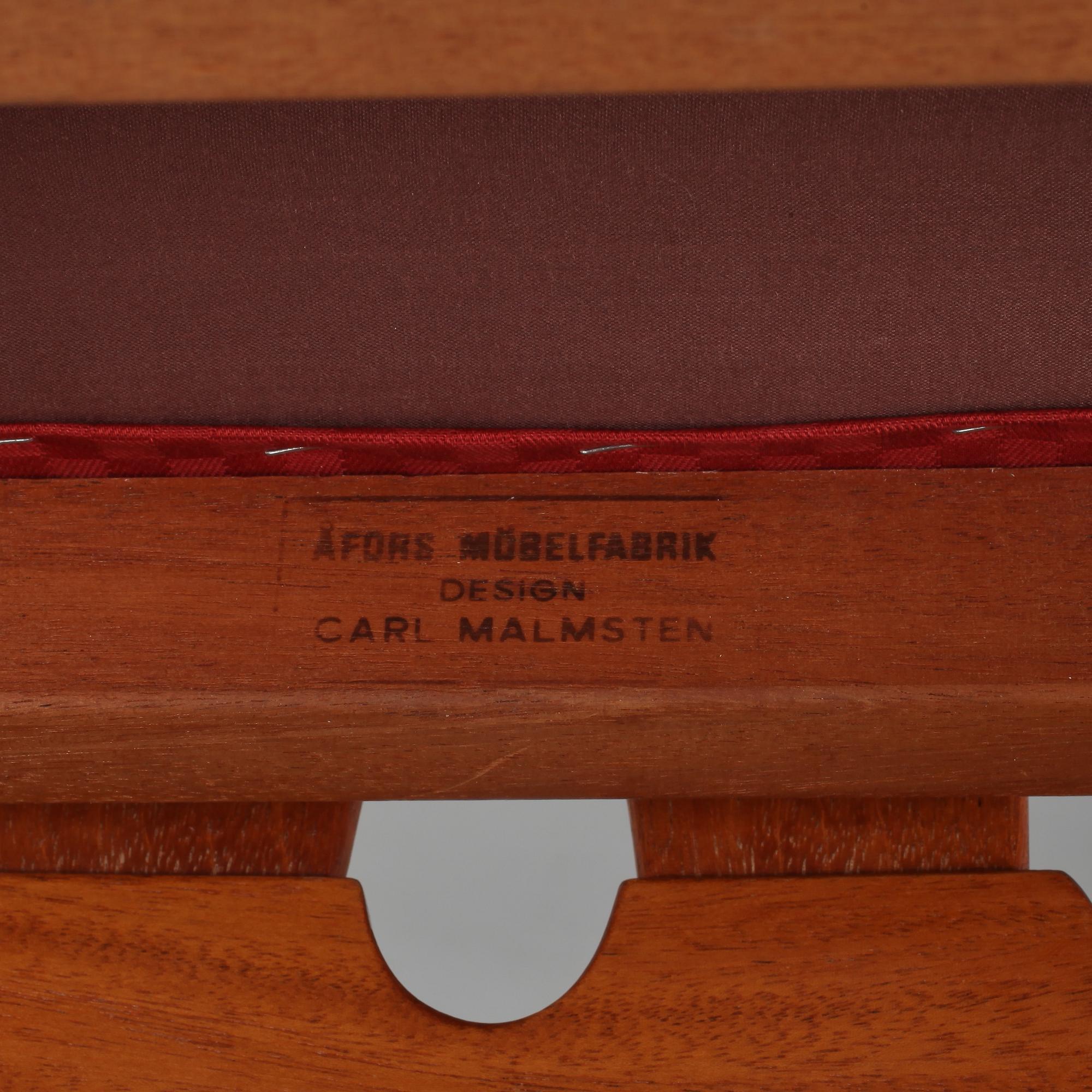 KARMSTOLAR, ett par, "Ambassadör", Carl Malmsten, Rydéns Interiör, tillverkade 1985.