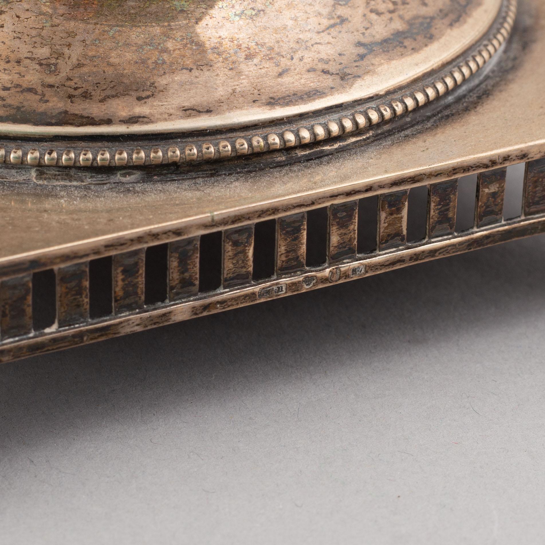 A pair of silver Gustavian style candle holder, C.G.Hallberg, Stockholm, 1909-1910.