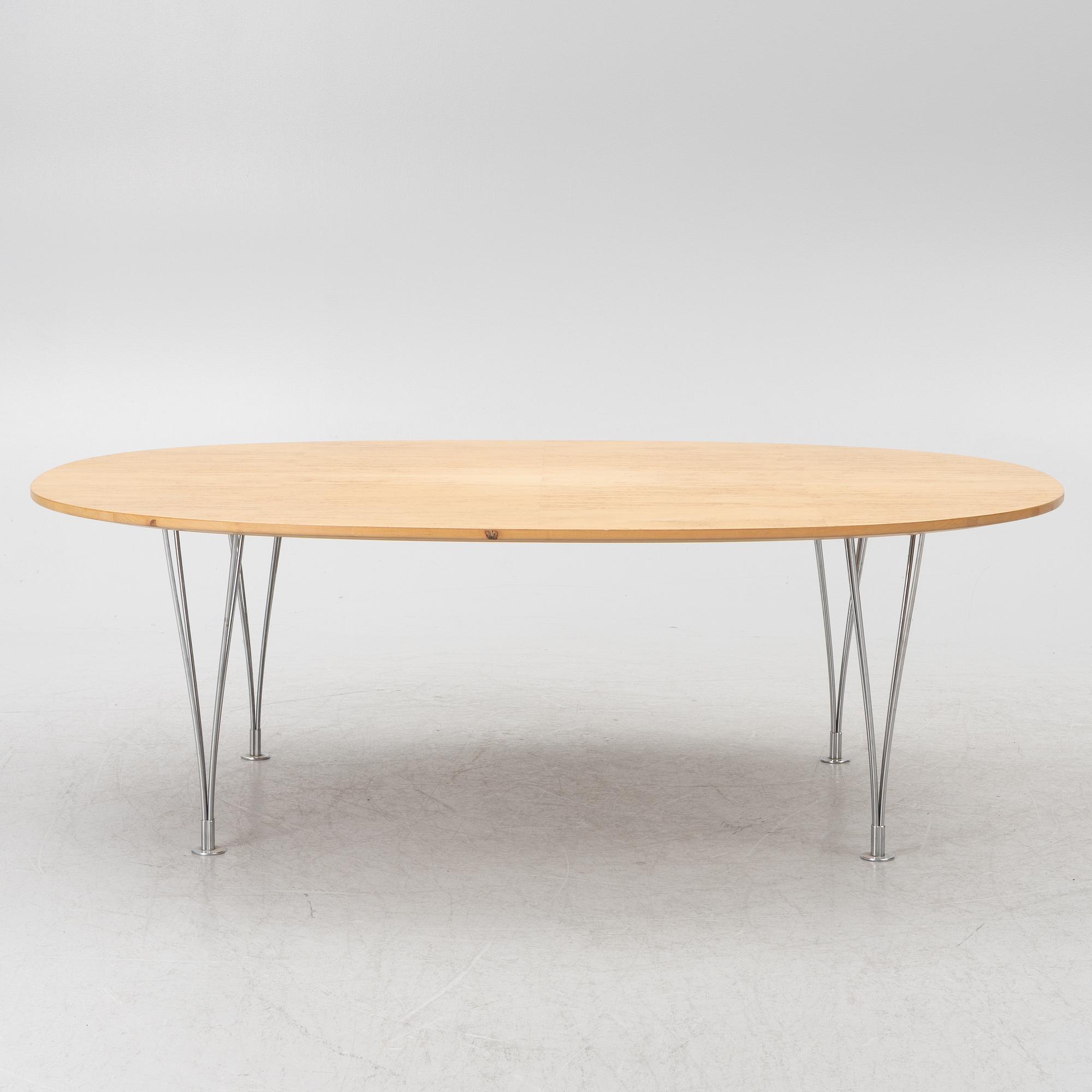 Bruno Mathsson & Piet Hein, coffee table, "Superellipse", Fritz Hansen, Denmark.