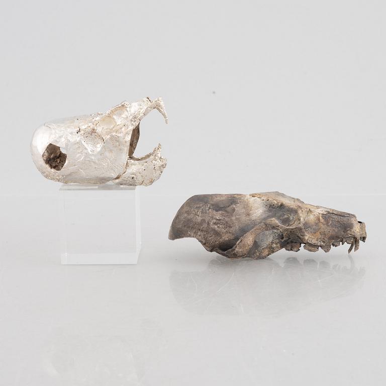 Lars Arby, två sterling silver skulpturer, Göteborg 1982.