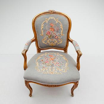 KARMSTOL, rokokostil, 1900-talets mitt.