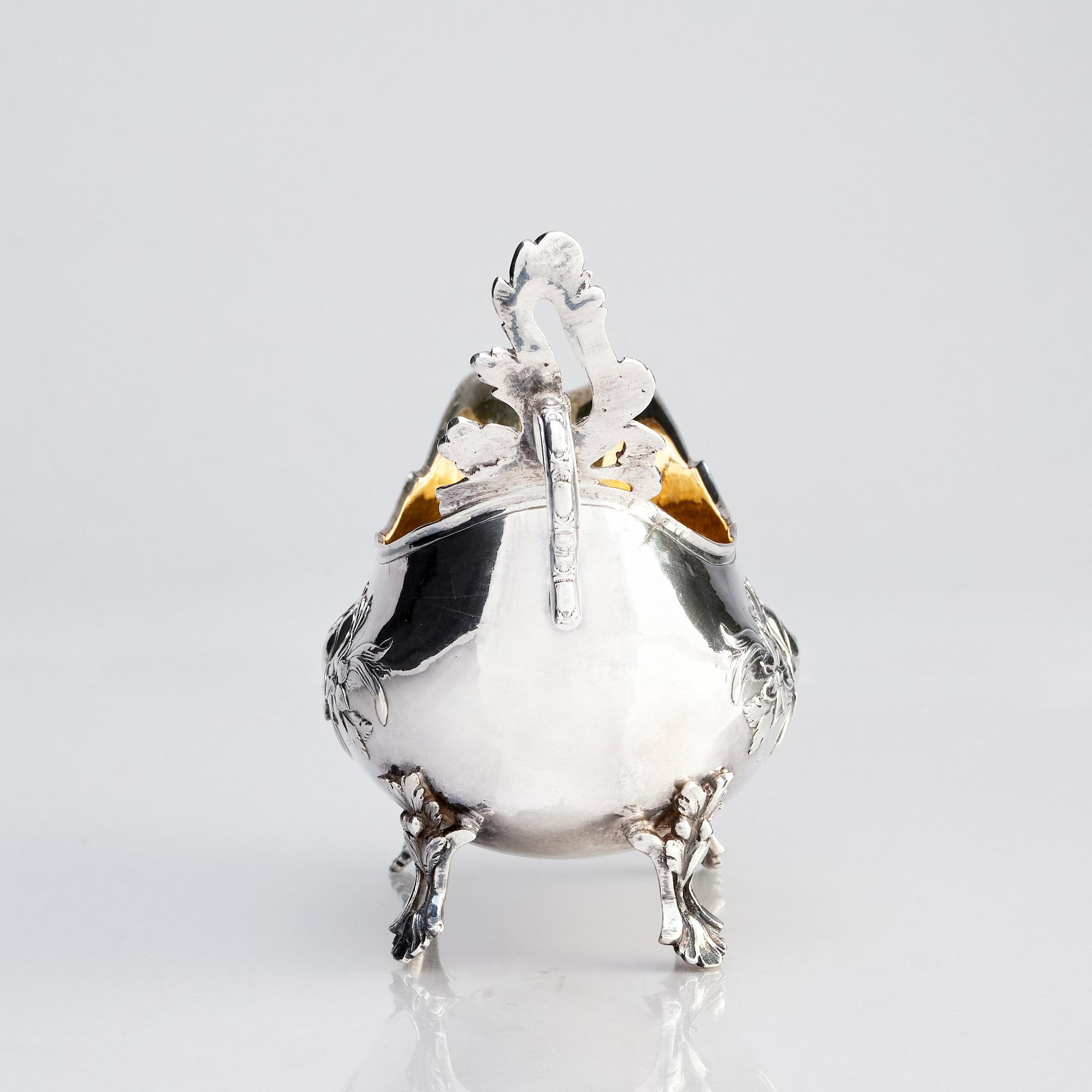 A Swedish 18th century parcel-gilt cream-jug, mark of Pehr Zethelius, Stockholm 1775.