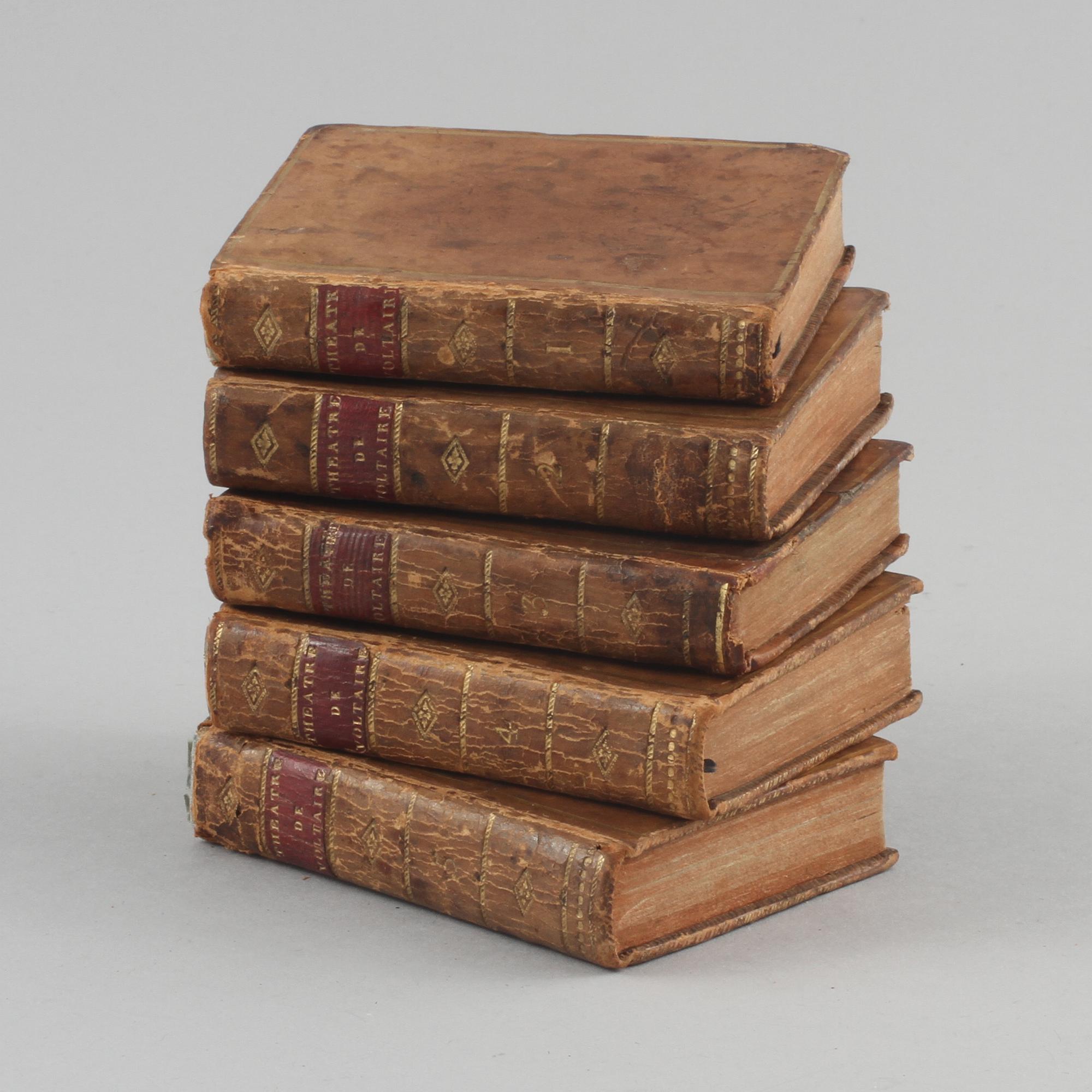 MINIATYRBÖCKER, 5 volymer, Voltaire, "Theatre de Voltaire", Paris, 1803.