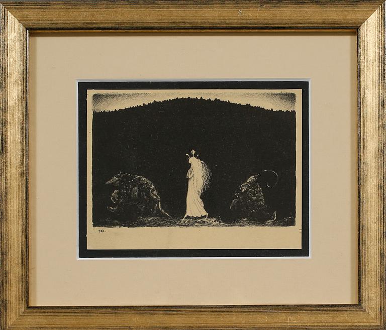 JOHN BAUER, litografi, osignerad.