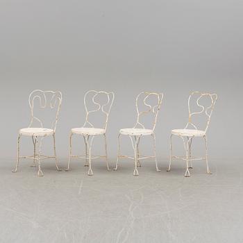 A set of four garden chairs, mid 20th century.