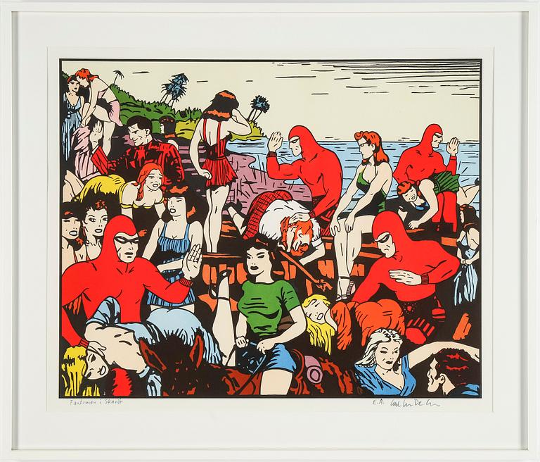 CARL JOHAN DE GEER, färglitografi, signerad EA.