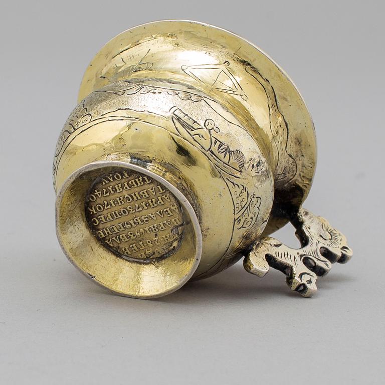 A Russian 18th century silver-gilt charka.
