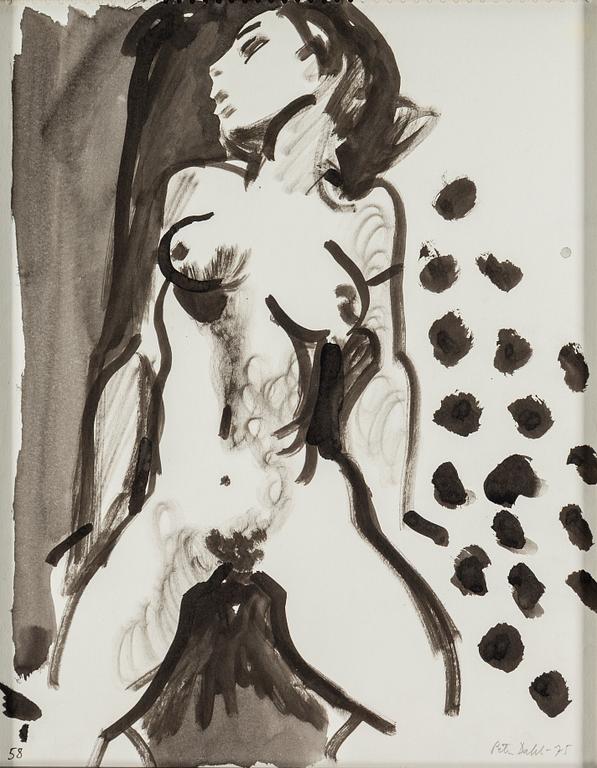 PETER DAHL, akvarell/gouache, signerad och daterad -75.