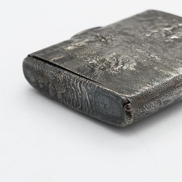 Ville (Wilhelm) Porthan, sigarrettetui, silver, Viborg 1919.
