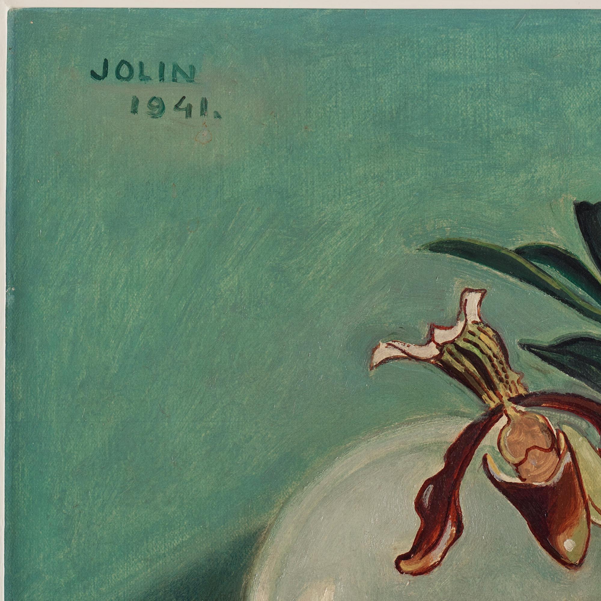 Einar Jolin, Stilleben med orkidéer och orientaliska föremål.
