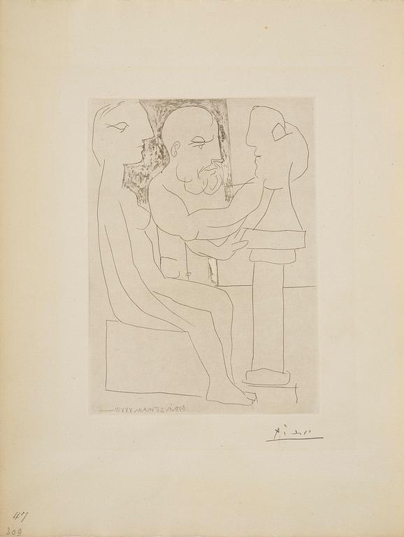 Pablo Picasso, "Vieux sculpteur au travail I" ur: "La Suite Vollard".