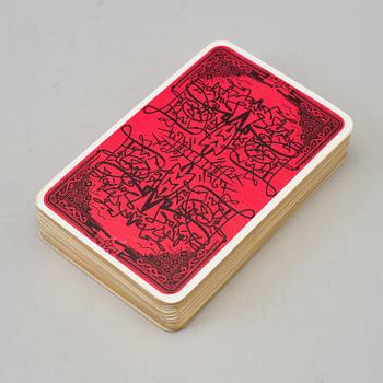 SALVADOR DALÍ, Two decks of playing cards designed by Salvador Dali in original wooden box with mounted photograph.