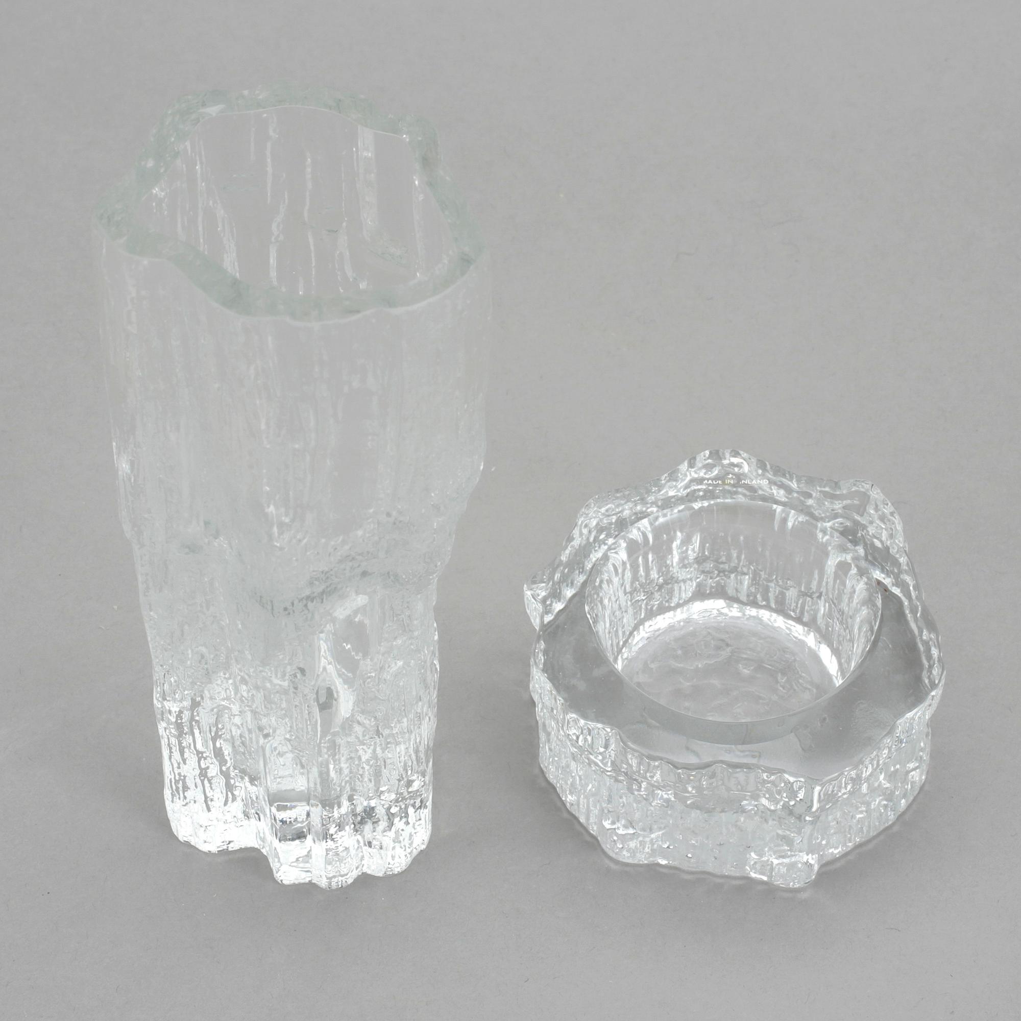 VAS och LJUSLYKTA, glas, Tapio Wirkkala, Iittala.