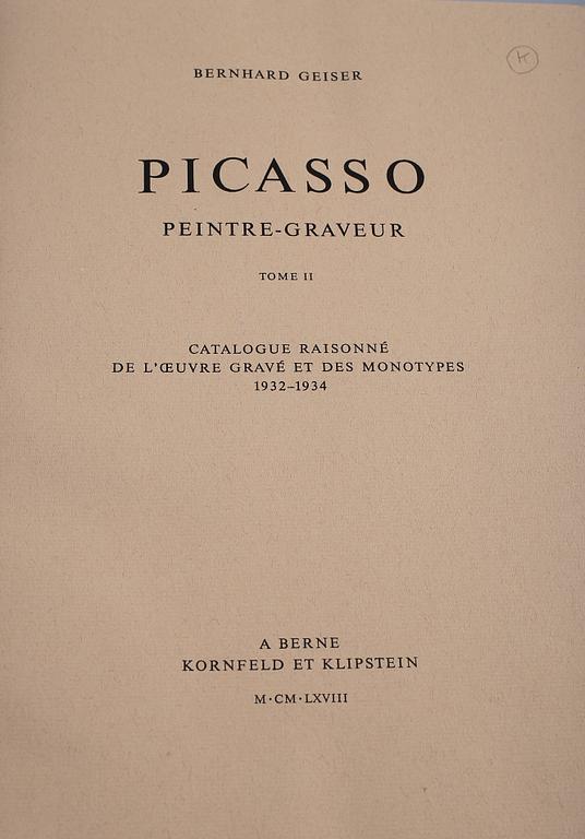 BOKVERK, 2 st, "Picasso Peintre-Graveur" av Bernhard Geiser, 1955 respektive 1968.