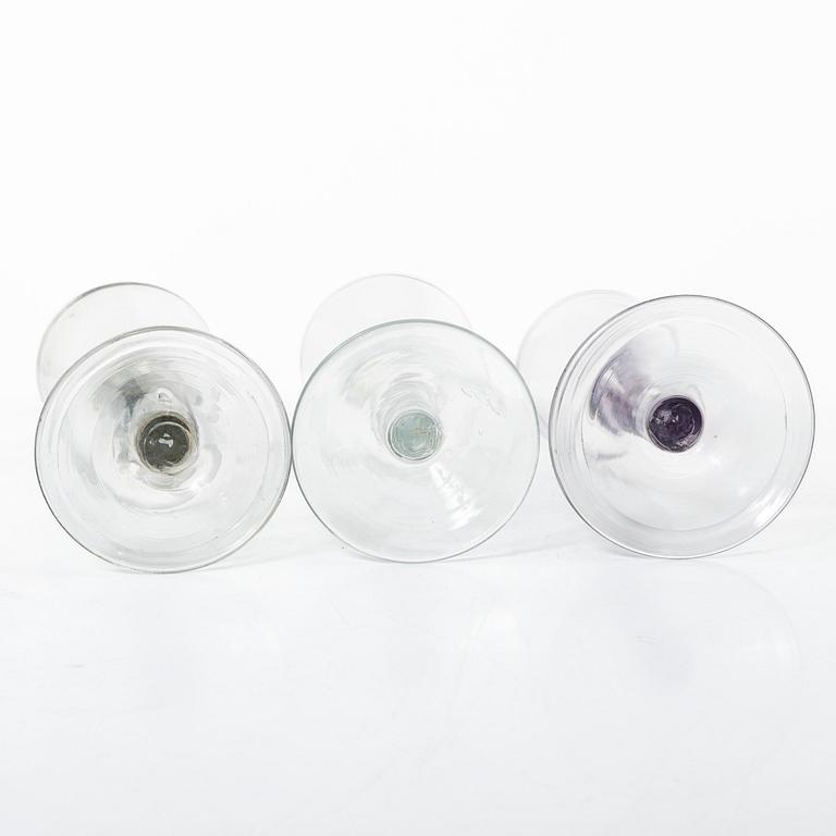 Pointed glasses, similar, 6 pcs, 18th century.