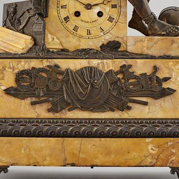 A mantle clock, marked Hemon a Paris, 19th Century.