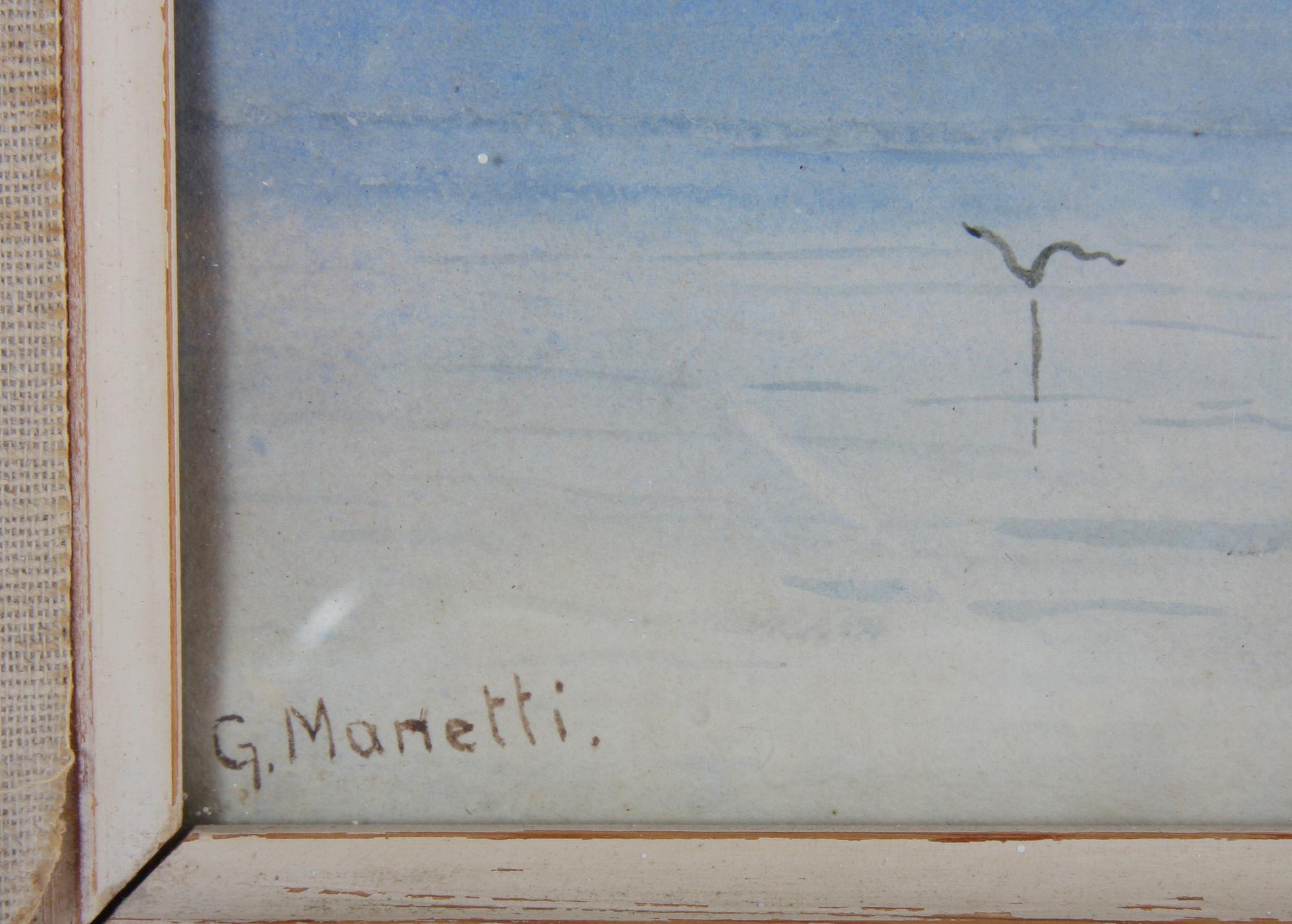 OKÄND KONSTNÄR, akvarell, sign G Manetti.