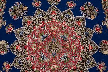 AN EMBROIDERY, a semi-antique Rascht, Persia (Iran), ca 312,5 x 311 cm.