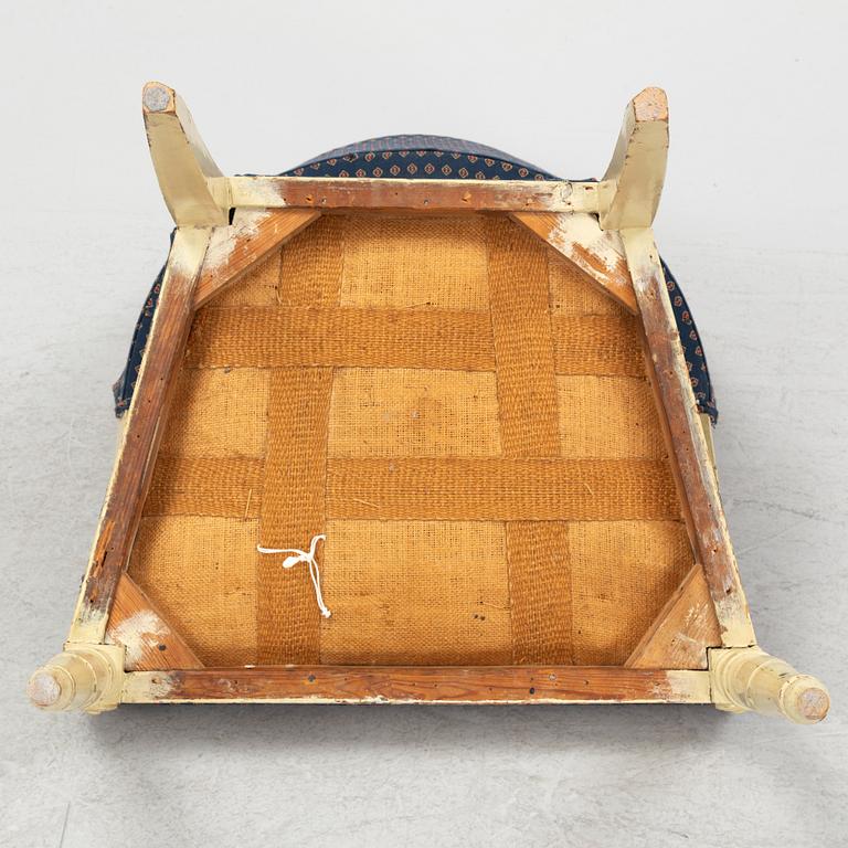 A, late Gustavian armchair, provincial work, early 19th century.