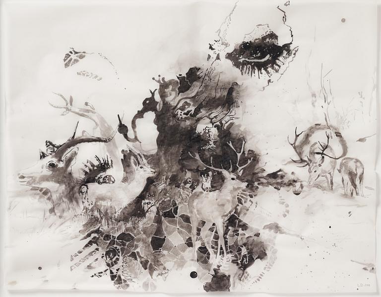 Lotta Döbling, signed and dated 2014. Ink on paper.