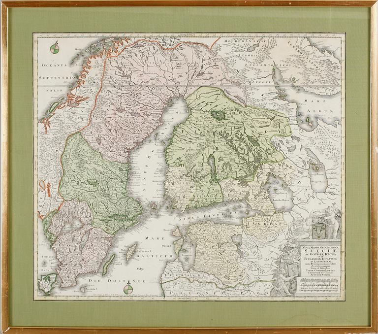 KOPPARSTICK, karta "Nova Mappa Geographica ac Gothiae Regna ut et Finlandiae", Augustae Vindel, 1700-/1800-tal.