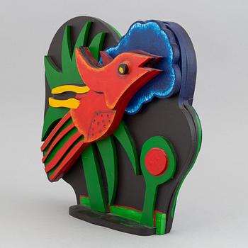 Beverloo Corneille, sculpture, painted wood, signed and dated 2000, numbered 15/150.